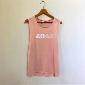 Bella Canvas Tank Blush Pink Just Breathe Large